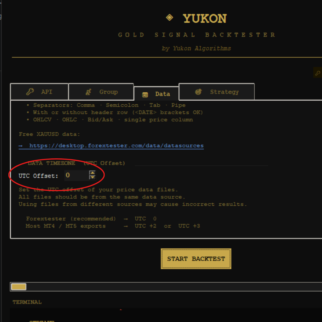 UTC Offset einstellen